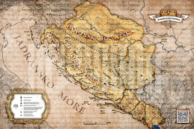 Karta Hrvatske u vrijeme kralja Tomislava