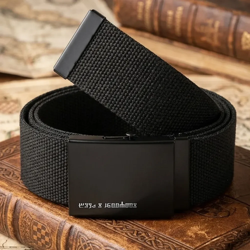 Remen od čvrstog pletiva s metalnom kopčom na koju je laserski ugraviran detalj: natpis "Bog i Hrvati" na glagoljici